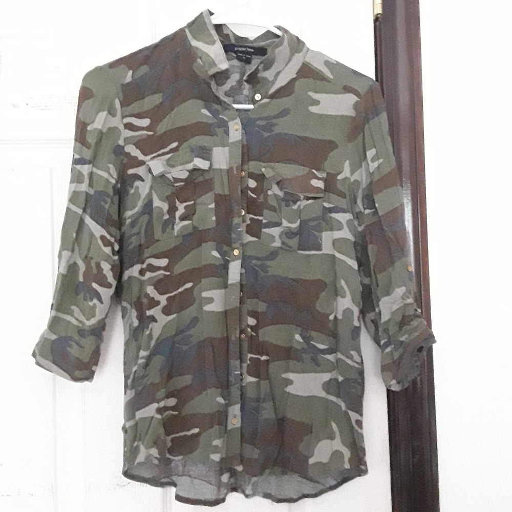 Button down camo top